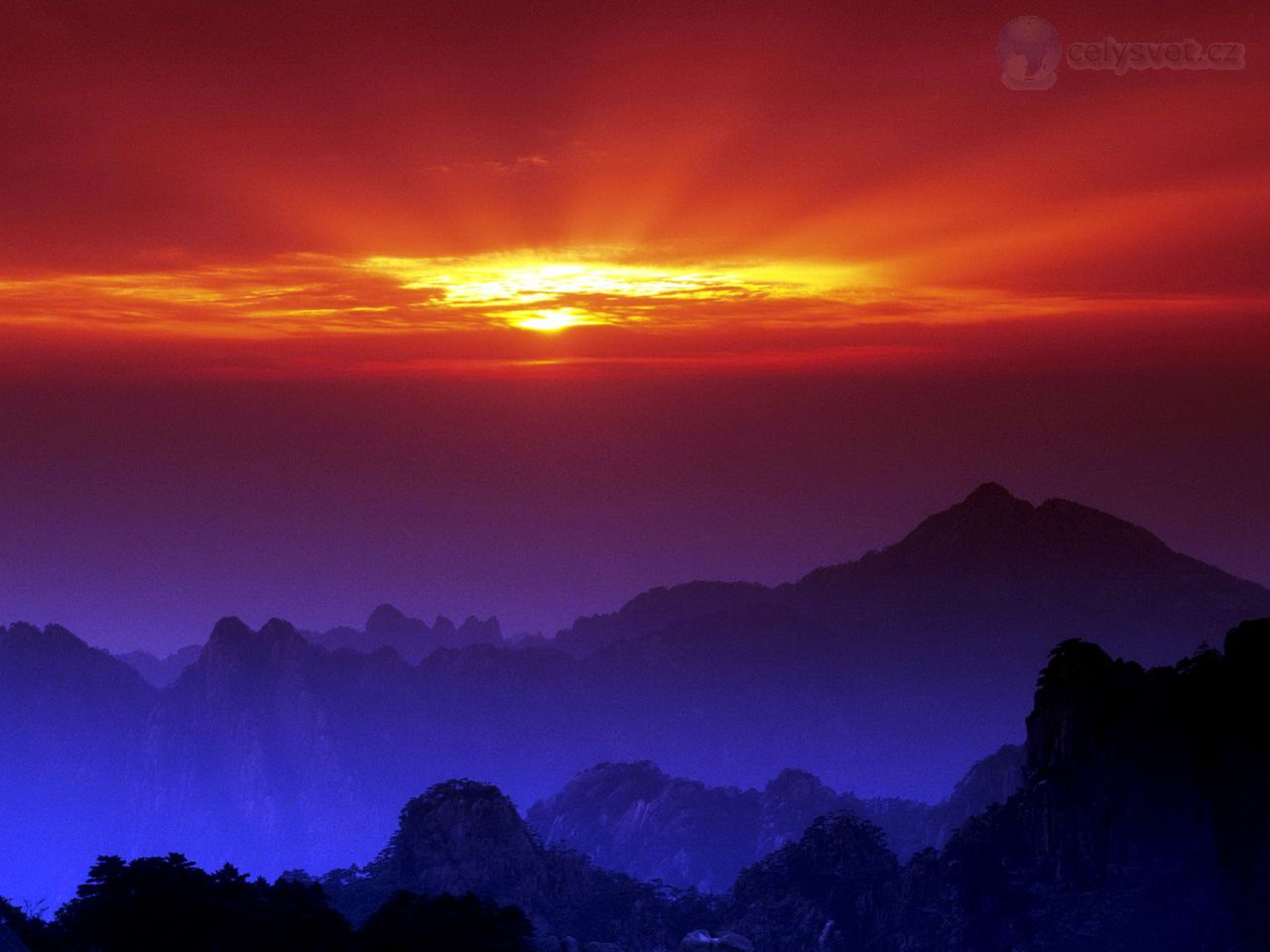 Foto: Huangshan At Sunset, China